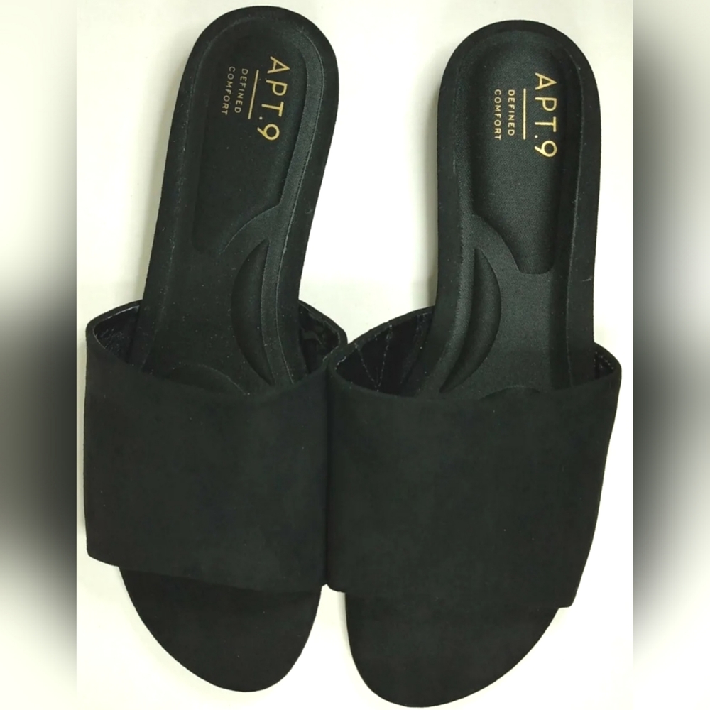 WOMANS APT.9 BLACK SLIP ON SIZE 9M
